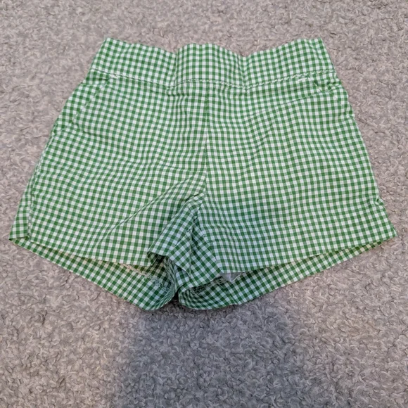 3 For $18 Janie and Jack Green Gingham Kids Shorts - Picture 2 of 6
